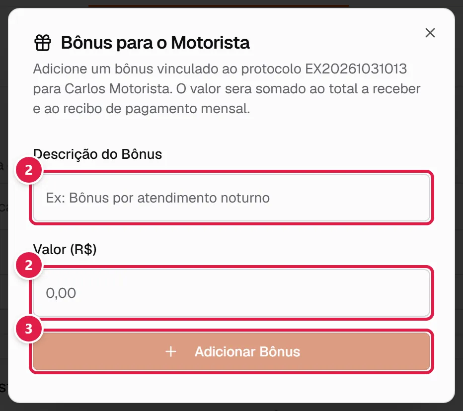 Janela Bônus para o Motorista